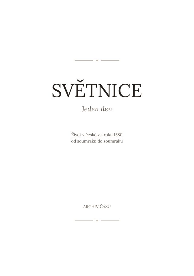 Titulní strana knihy Světnice: Jeden den